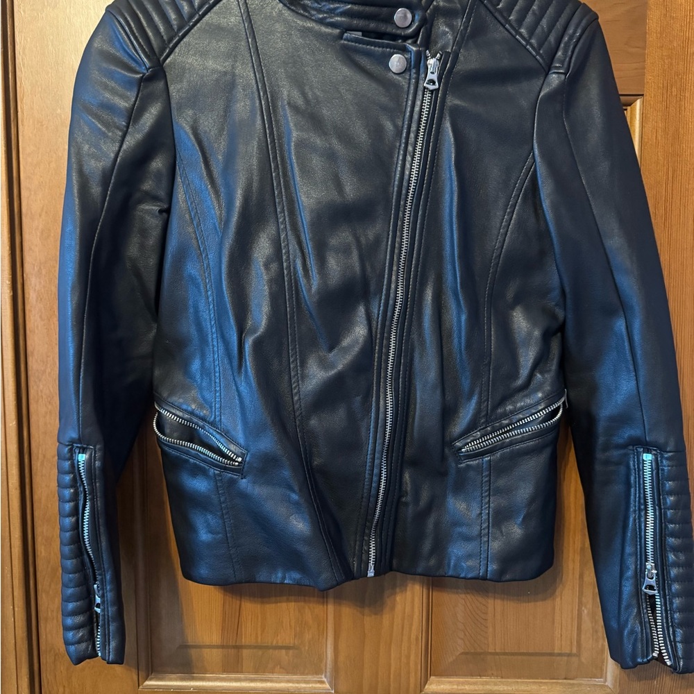 H&M Black Faux Leather Jacket
